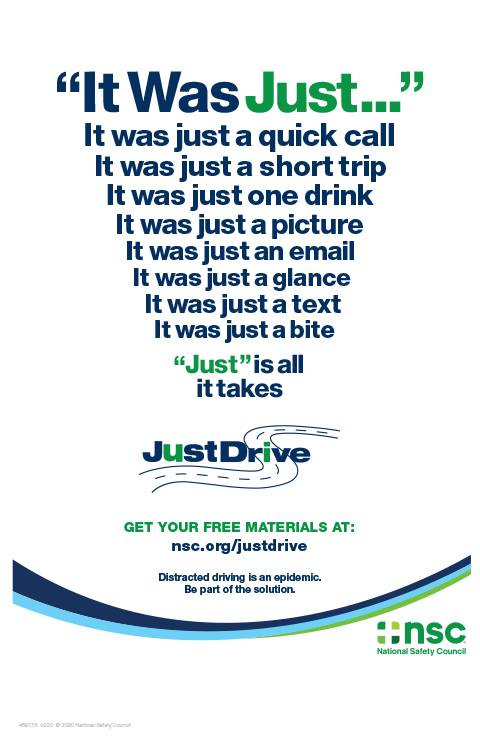 Distracted Driving Awareness Month | April<br>Week 5 | “Just” Is All It Takes