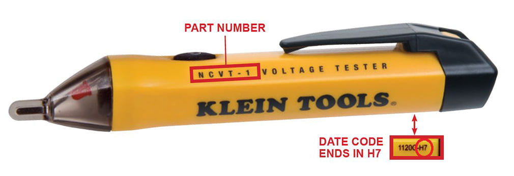Klein Tools | Product Recall<br>NCVT-1 Non-Contact Voltage Tester