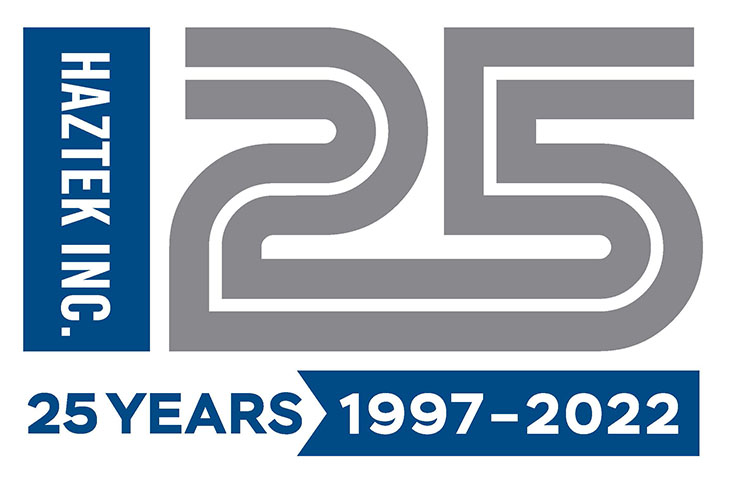 HazTek’s 25th Anniversary Celebration logo