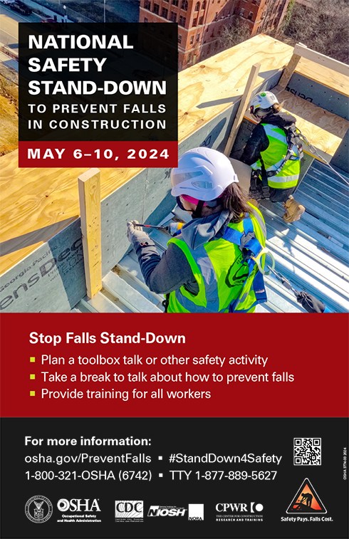 National Safety Stand-Down to Prevent Falls in Construction safety consulting visual